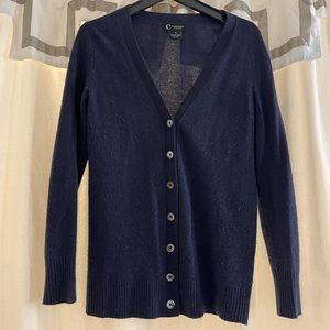 100% cashmere navy cardigan